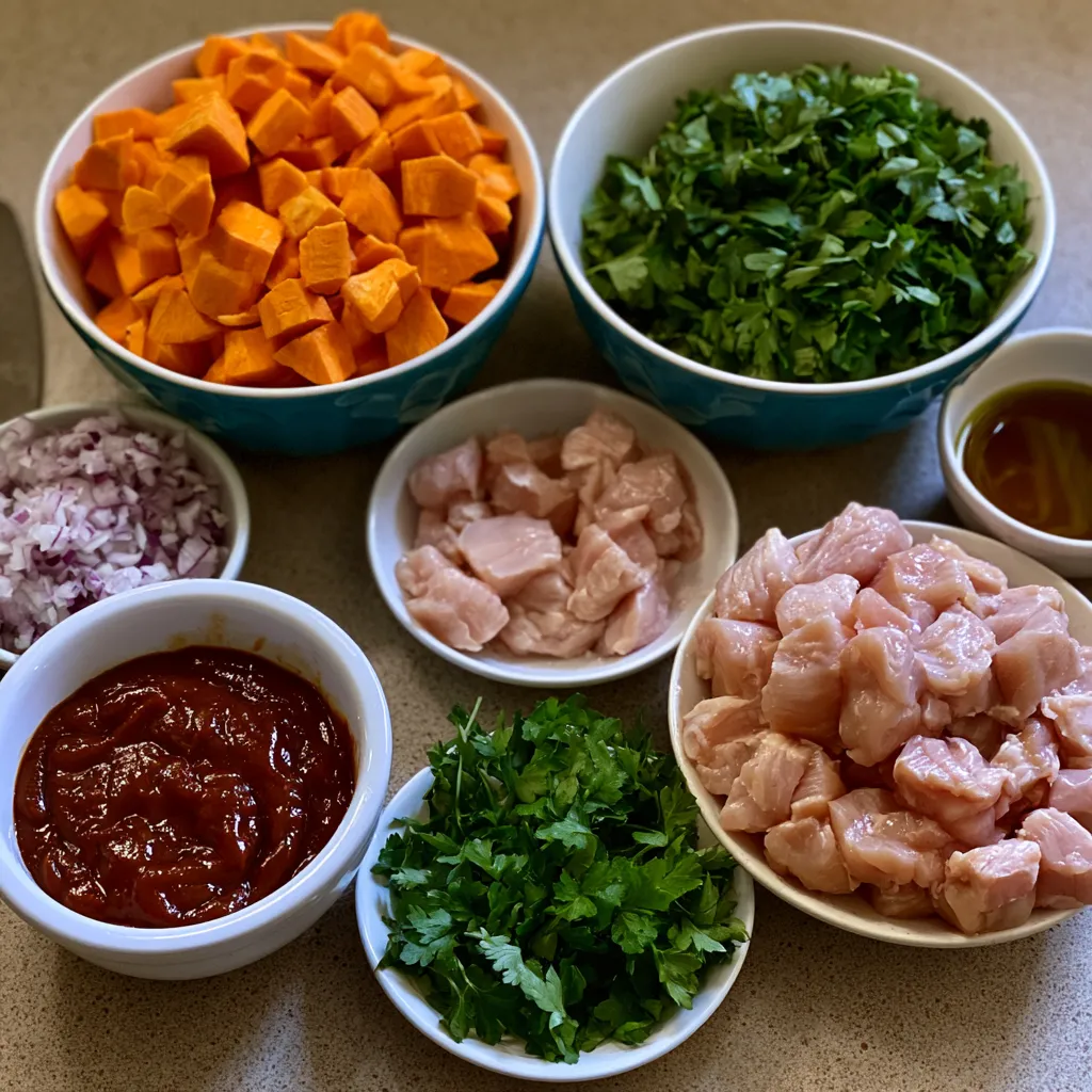 BBQ Chicken and Sweet Potato Bowls