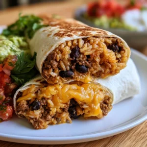 Beef and Rice Burritos