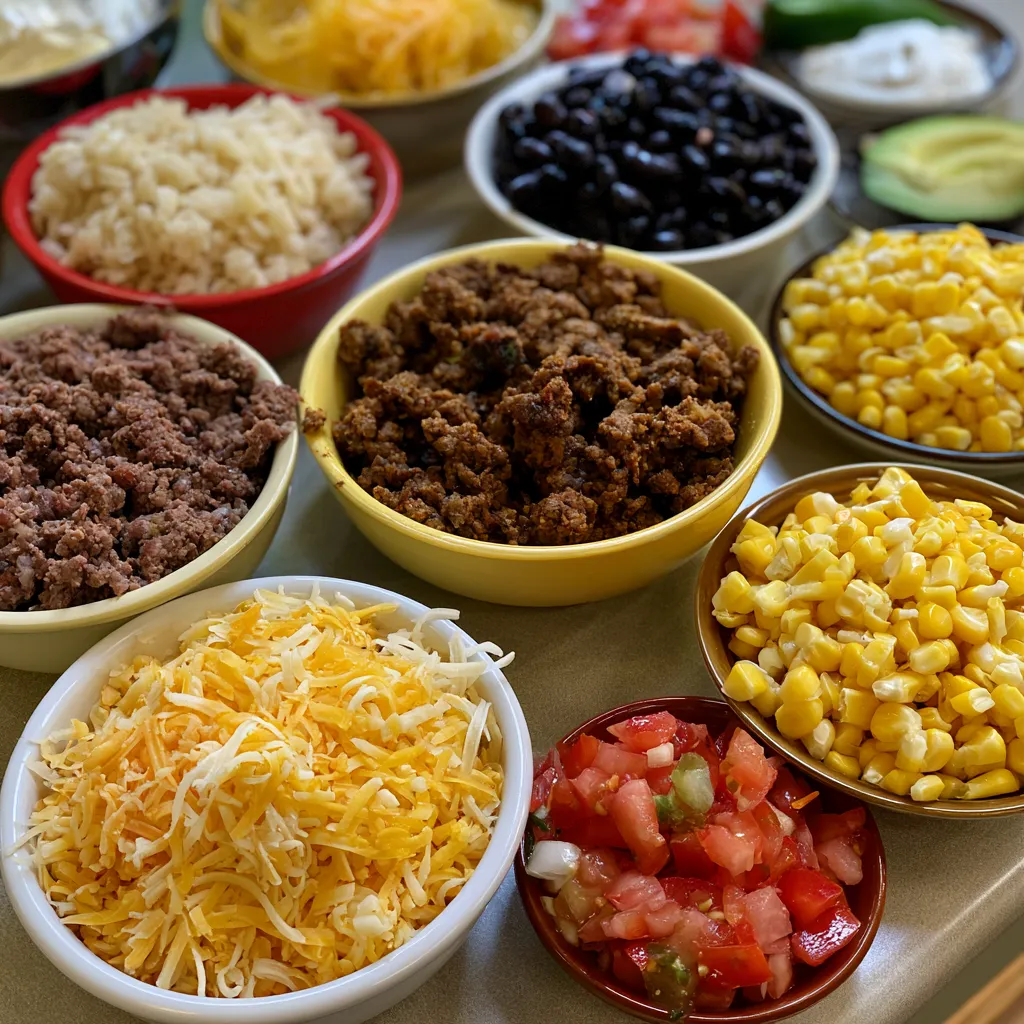 Cheese Topped Taco Rice Skillet