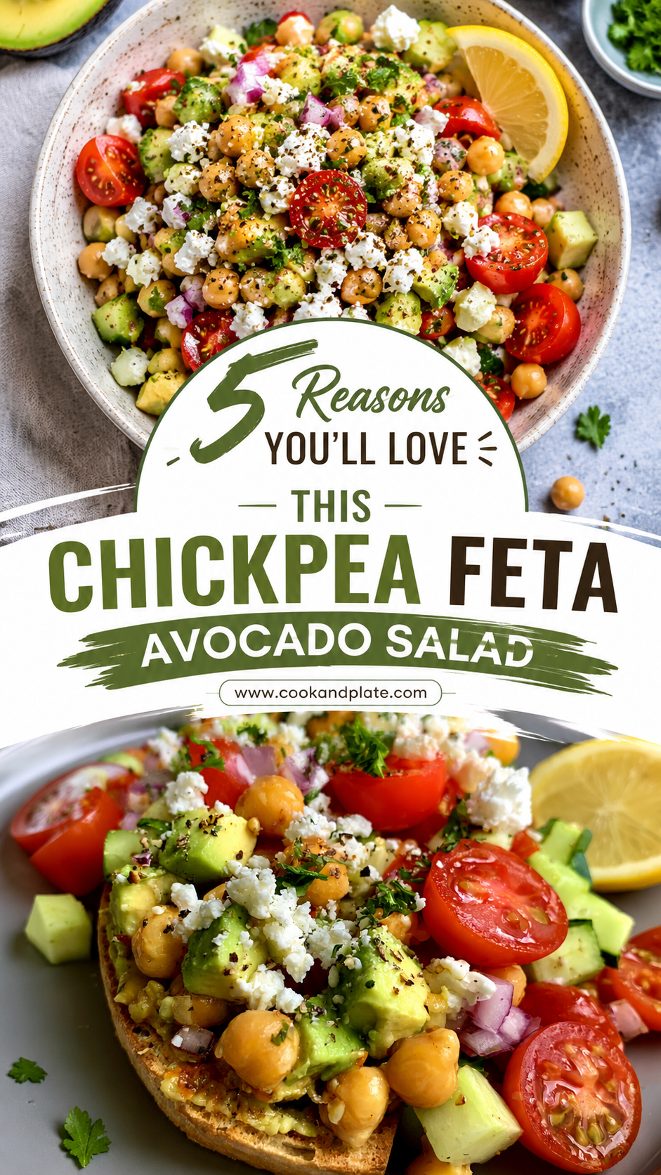 Chickpea Feta Avocado Salad