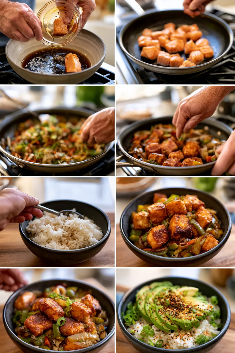 Crispy Salmon Bites Bowls
