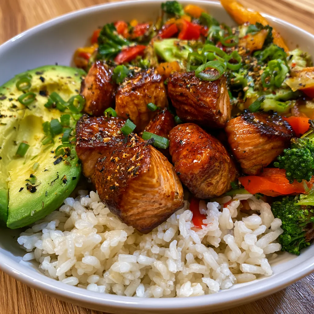 Crispy Salmon Bites Bowls