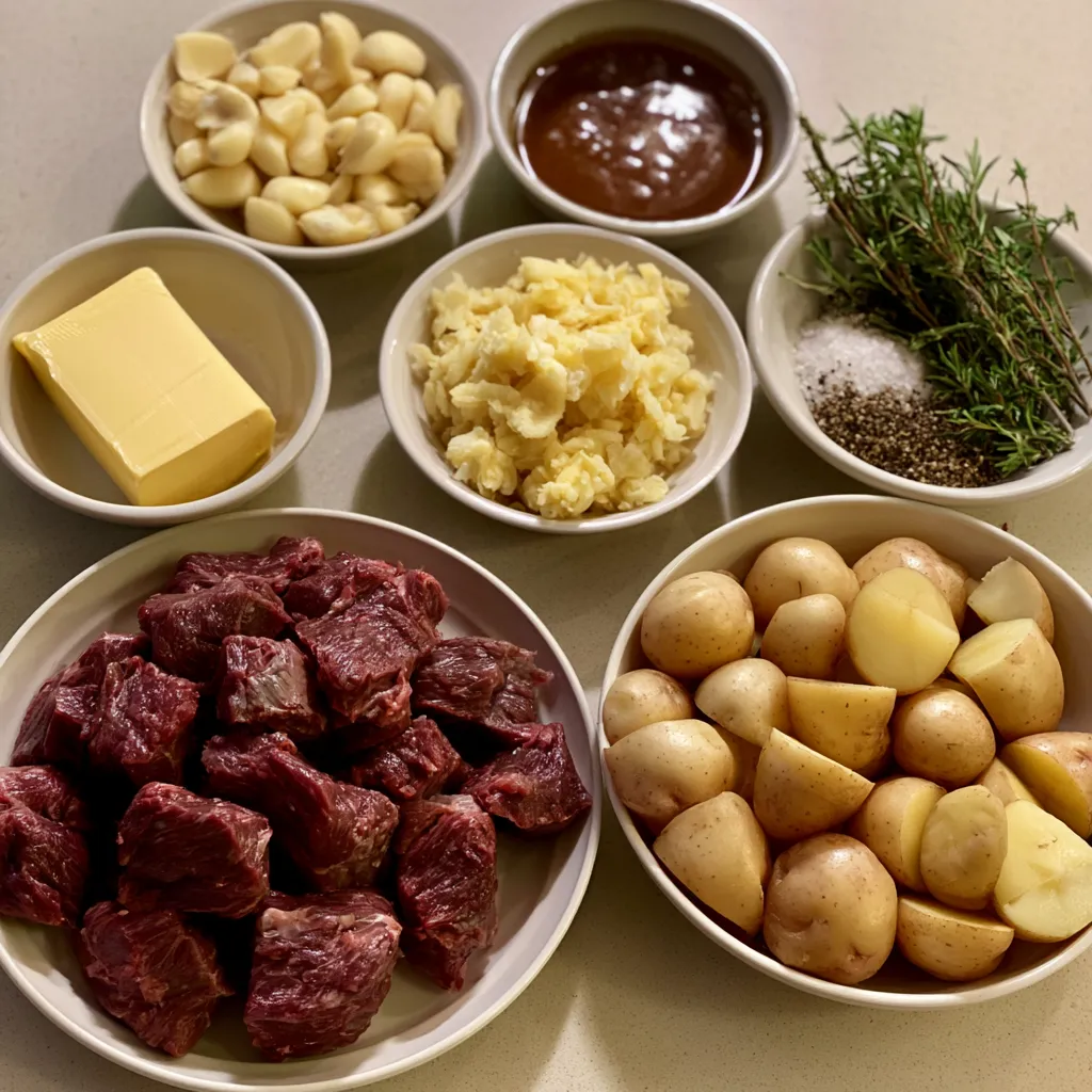 Garlic Butter Beef Bites with Potatoes