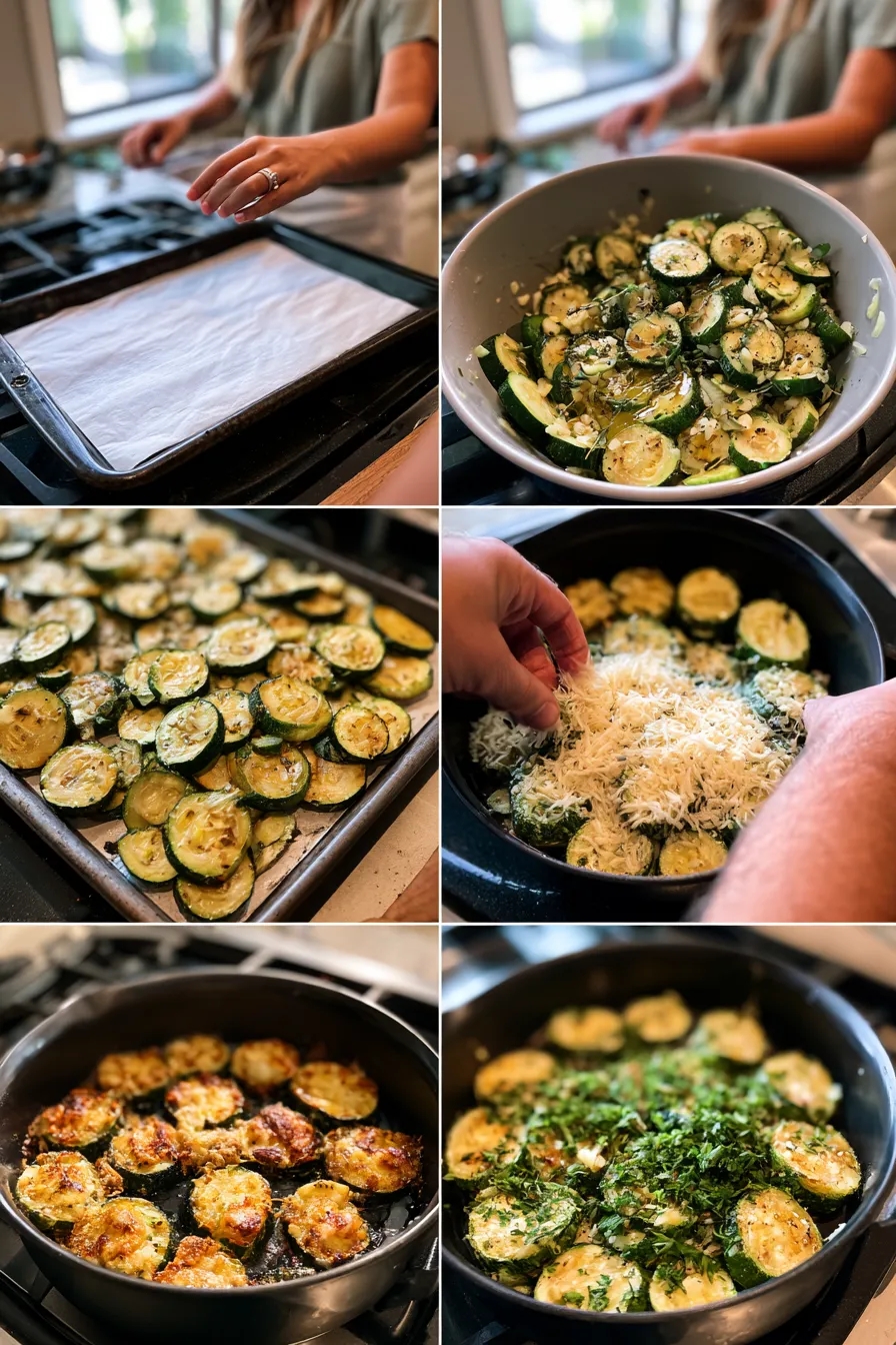 Garlic Parmesan Roasted Zucchini 