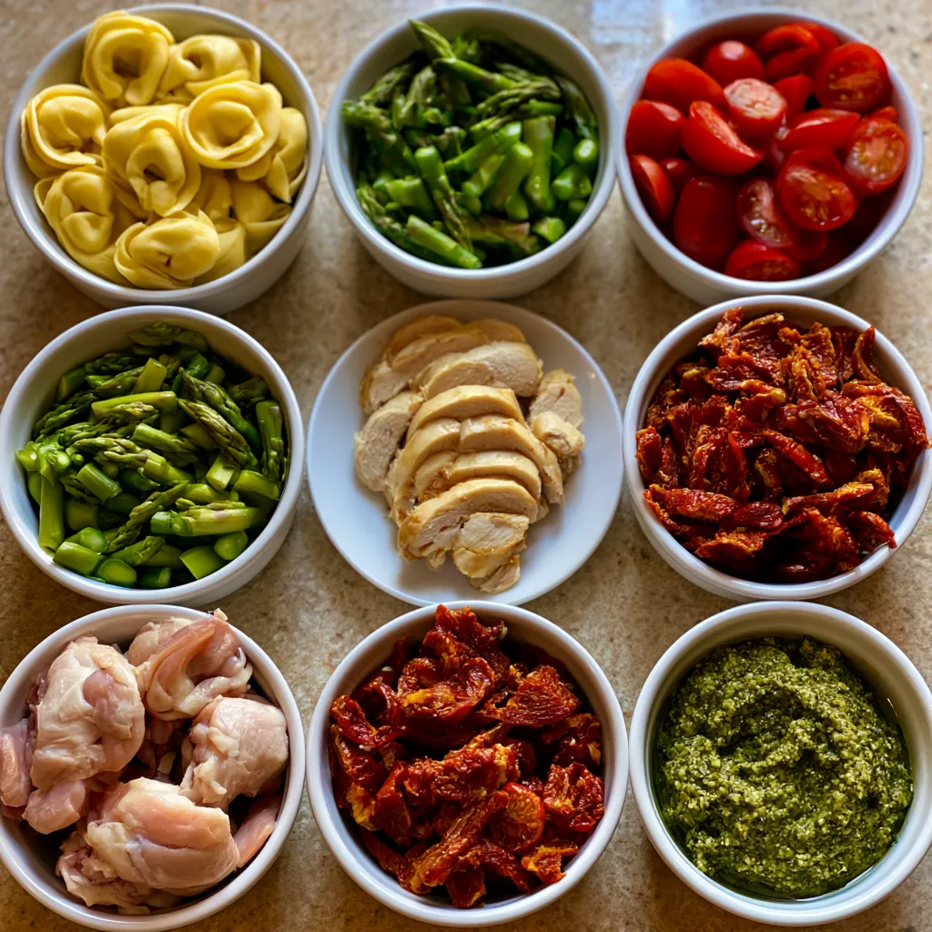 Pesto Chicken and Tortellini