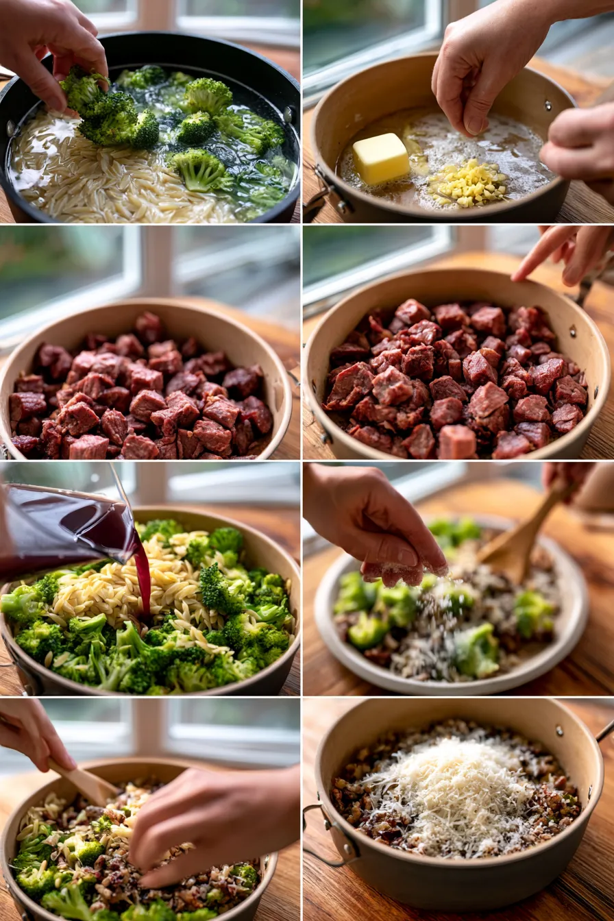Smoked Beef and Broccoli Orzo