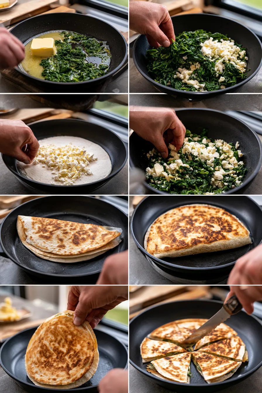Spinach and Feta Quesadillas