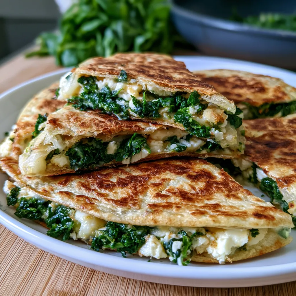 Spinach and Feta Quesadillas