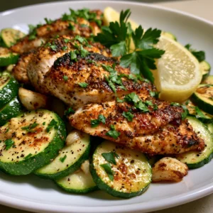 Asado Chicken with Lemon Zucchini Sauté