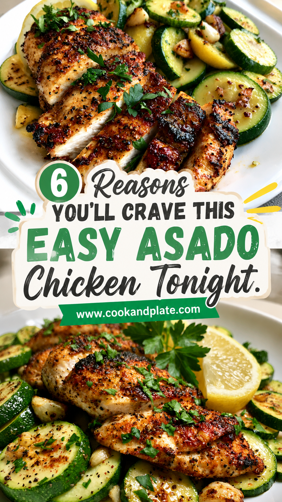 Asado Chicken with Lemon Zucchini Sauté