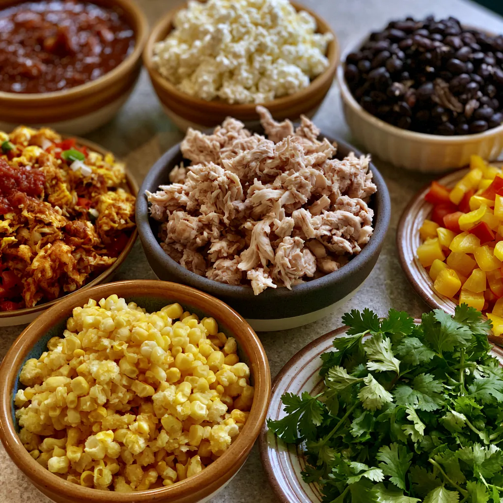 Chicken Cottage Cheese Enchilada Bowls