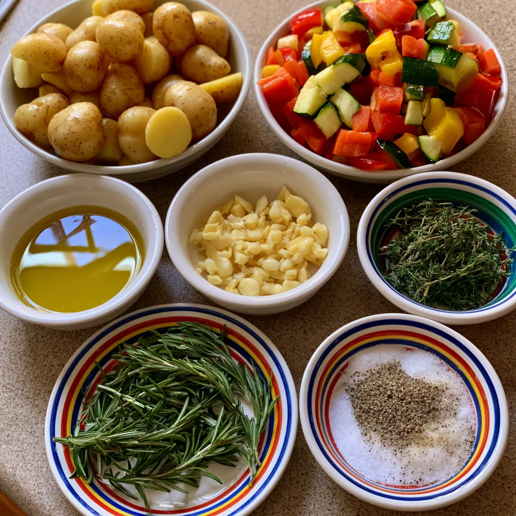Garlic Herb Roasted Potatoes and Veggies