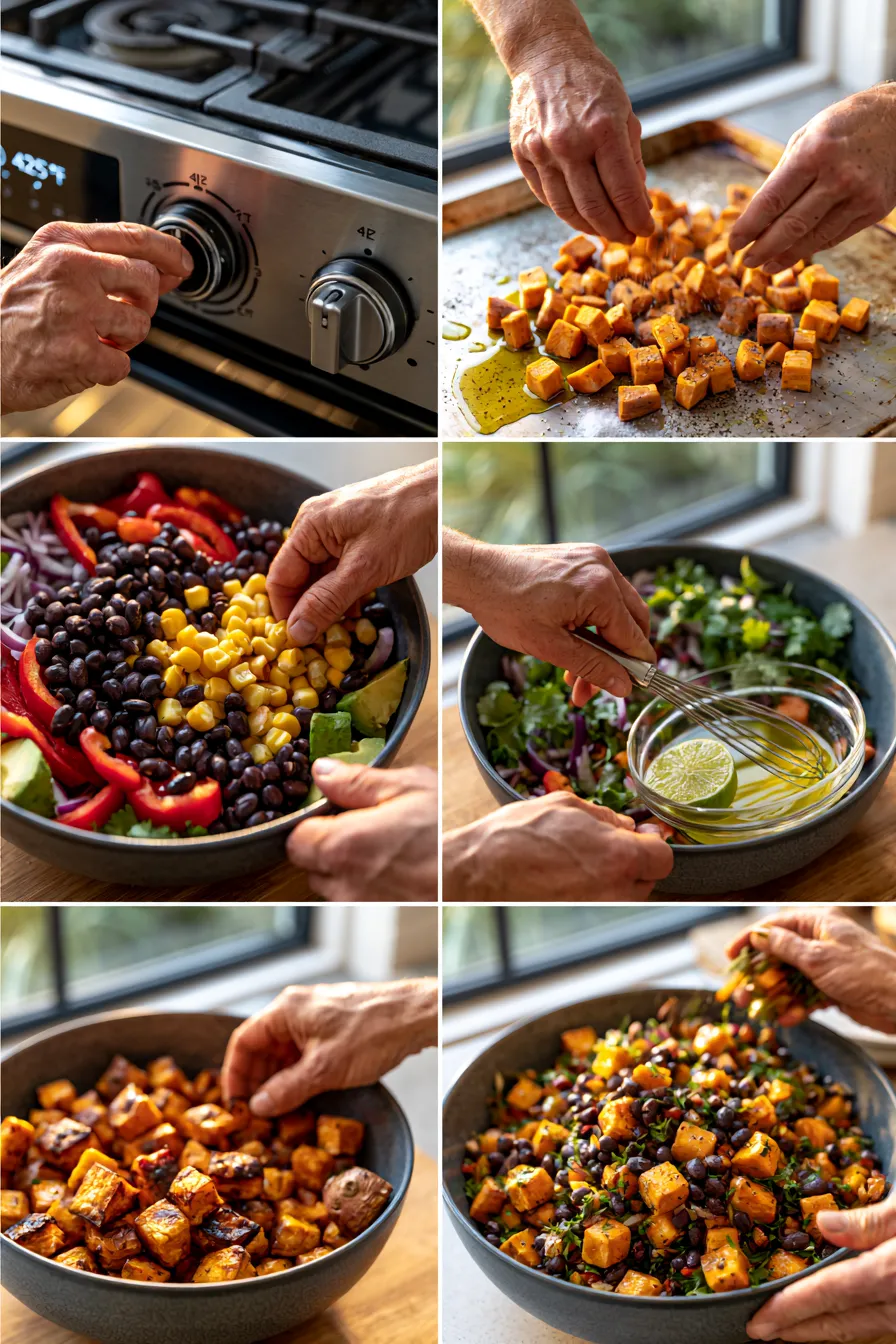 Roasted Sweet Potato Black Bean Salad