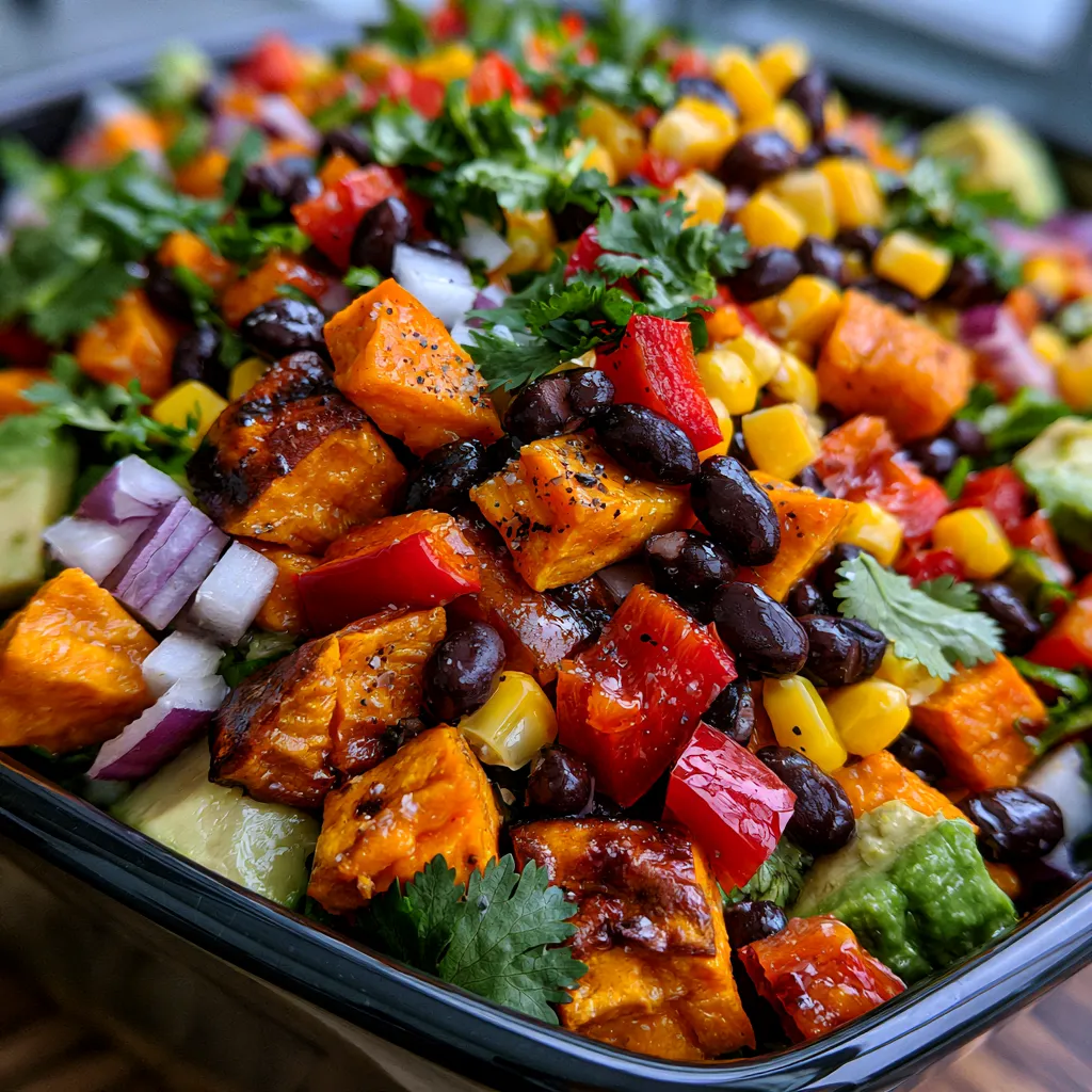 Roasted Sweet Potato Black Bean Salad