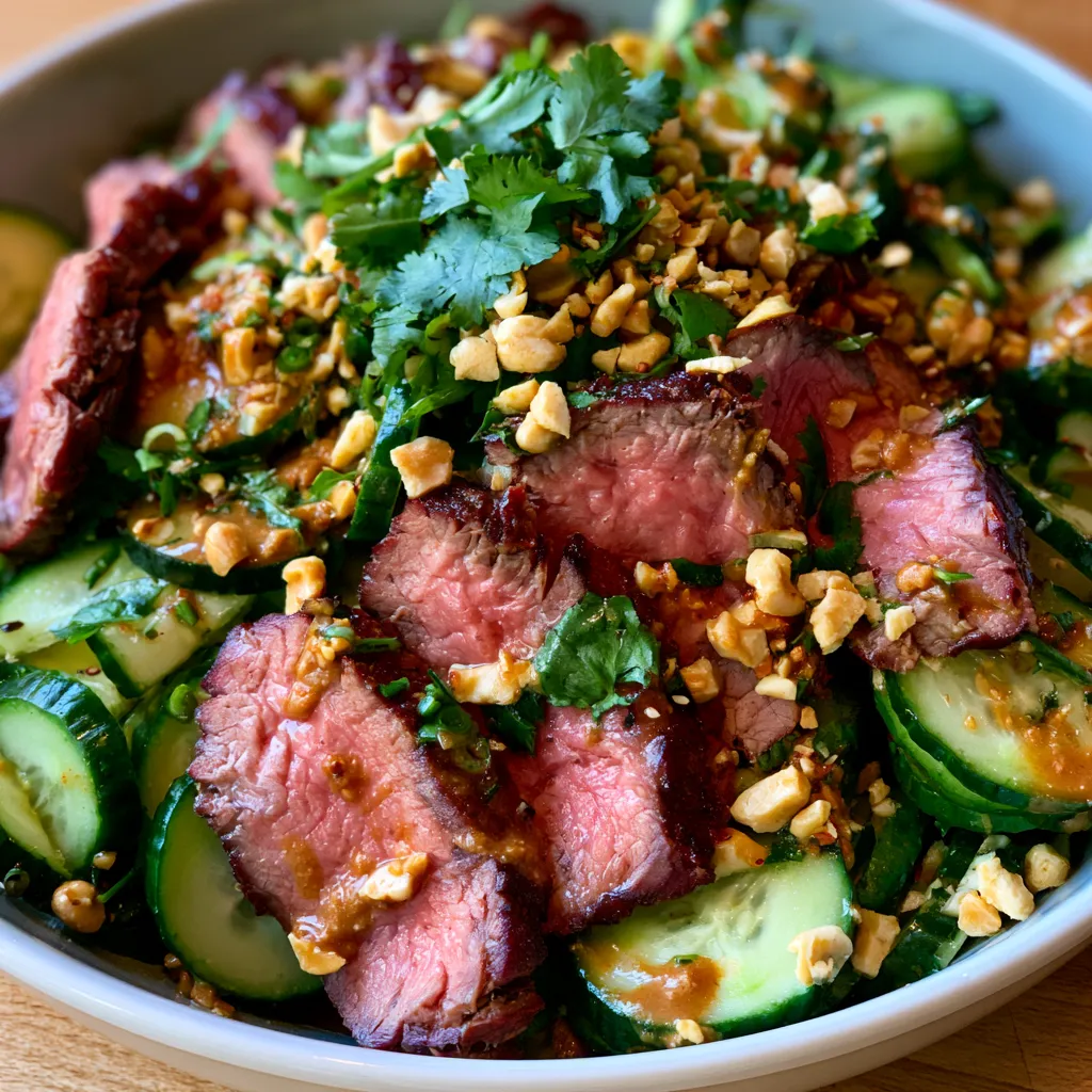 Thai Cucumber Salad with Smoked Beef