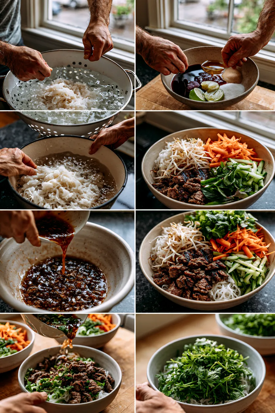 Vietnamese Grilled Beef Rice Noodle Bowl