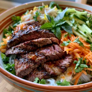 Vietnamese Grilled Beef Rice Noodle Bowl