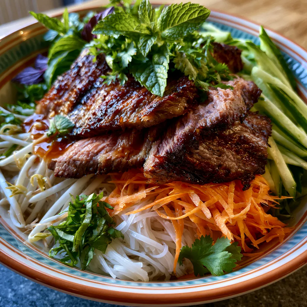 Vietnamese Grilled Beef Rice Noodle Bowl