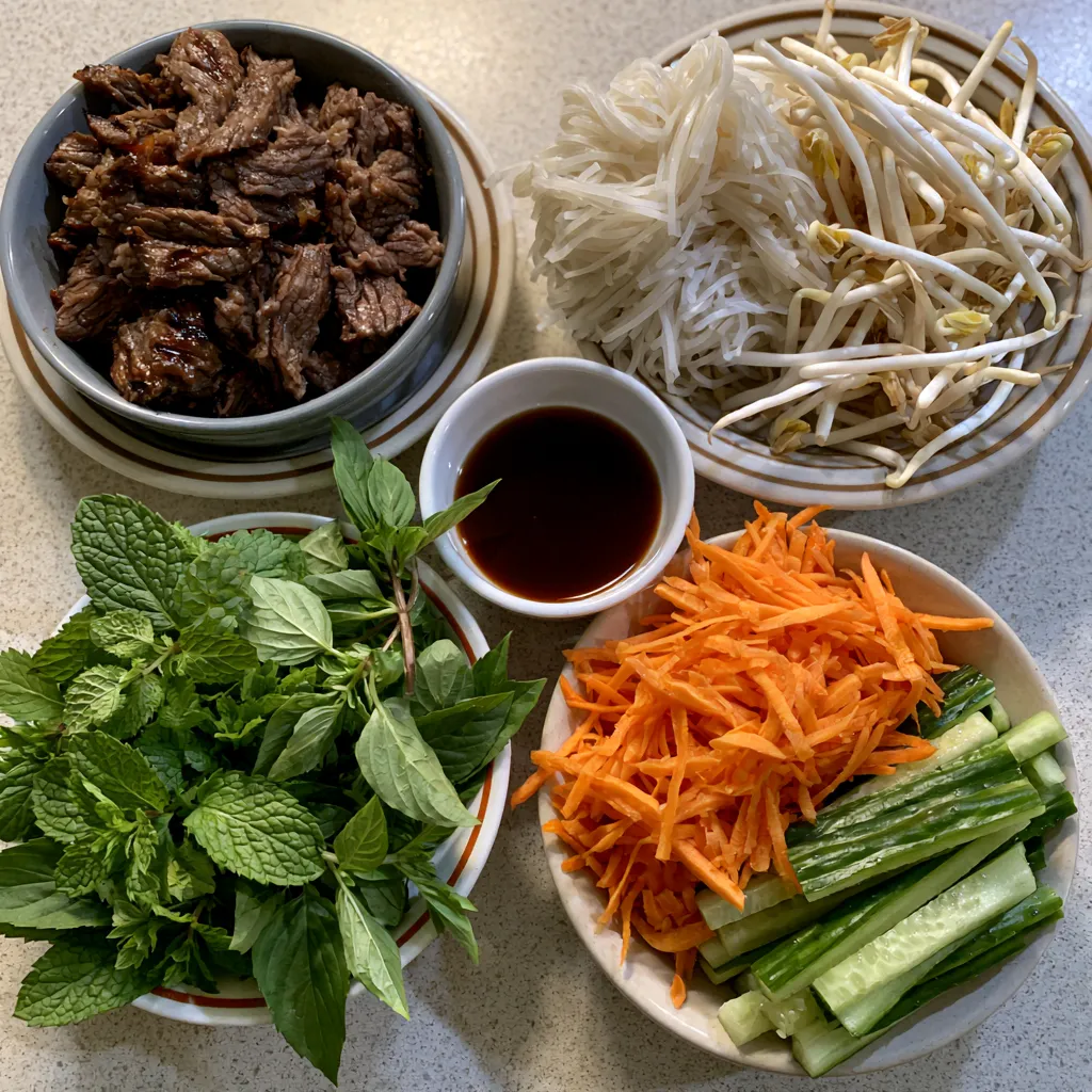Vietnamese Grilled Beef Rice Noodle Bowl