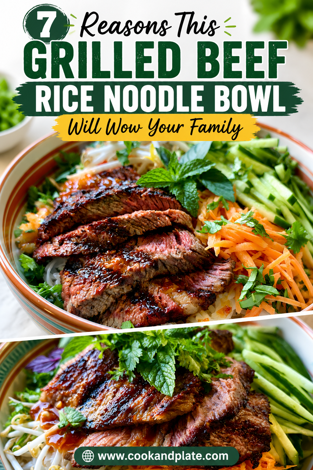 Vietnamese Grilled Beef Rice Noodle Bowl